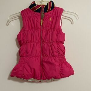 Ralph Lauren Girls Reversible Full zip down vest size 5